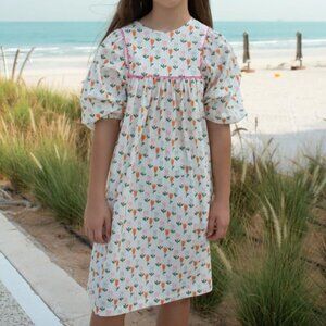 KoKori Gaia Girls Dress Size 8 Tulip Floral Print Blouse 100% Cotton